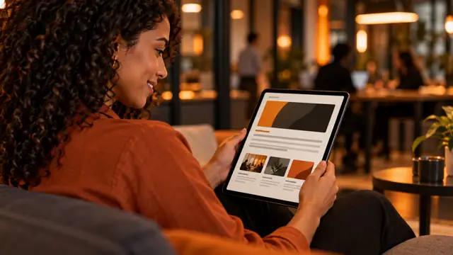 Publicação no blog interno de uma empresa aberta no tablet